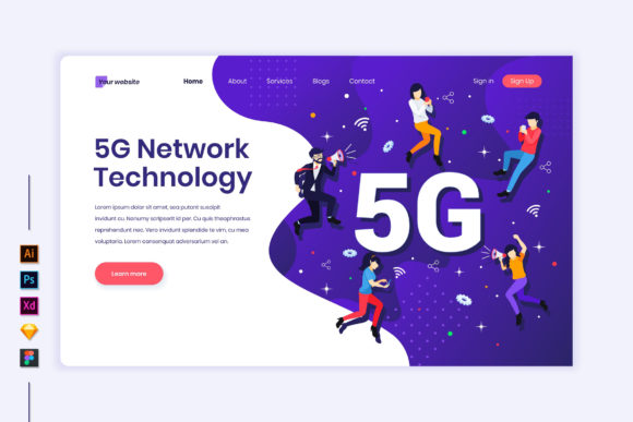 5G Network Technology Flat Illustration Graphics