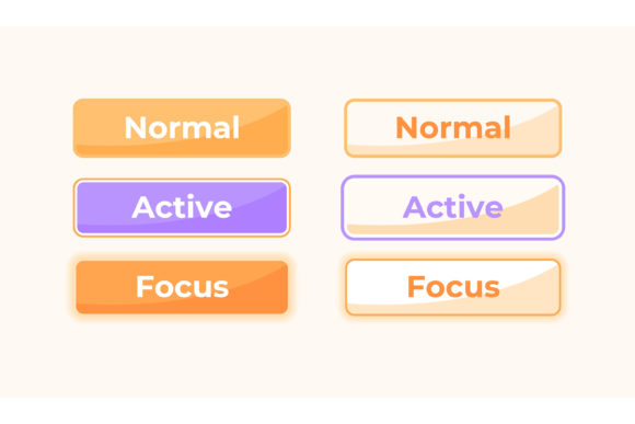 Active and Inactive Settings UI Elements for Graphics and Ux And Ui Kits