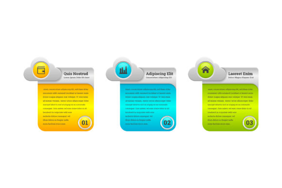 Cloud Infographic Green Blue Orange Graphics