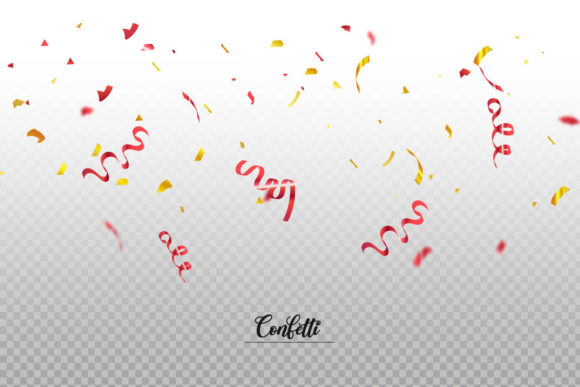 Colored Confetti Ribbon Background: Graphics for Web Templates