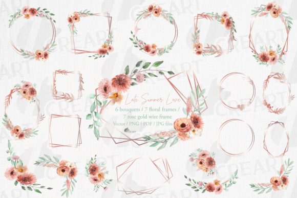 Coral and Blush Pink Floral Bridal Decor Graphics