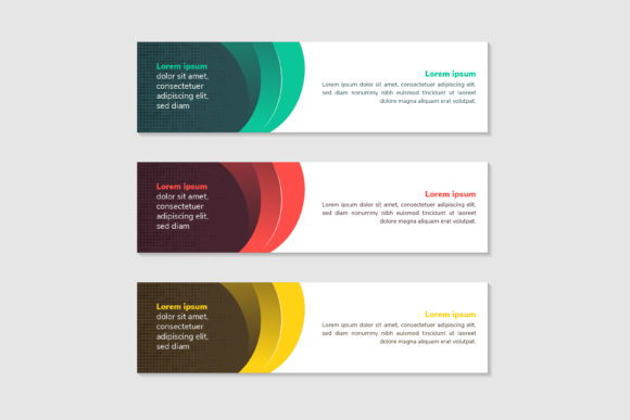 Curve Halftone Horizontal Banner: Graphics for Corporate Identity Sets