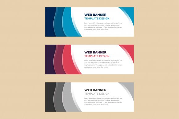 Curve Web Horizontal Banner Papercut: Graphics for Social Media Templates