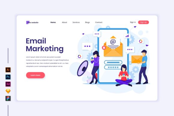 E-mail Marketing Flat Illustration Graphics
