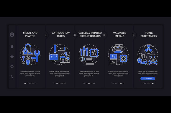 E-trash Elements Onboarding Vector Graphics