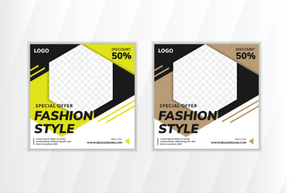 Fashion Hexagon Square Banner Graphics