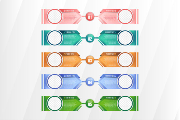 Five Arrow Step Infographic Graphics