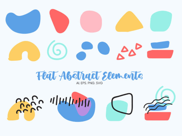Flat Abstract Elements Bundle for Crafts and Graphics