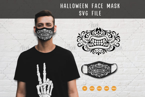 Halloween Sugar Skull Face Mask Graphics
