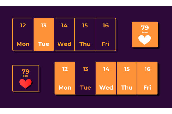 Health Tracker App UI Elements Kit: Graphics & UX/UI Kits