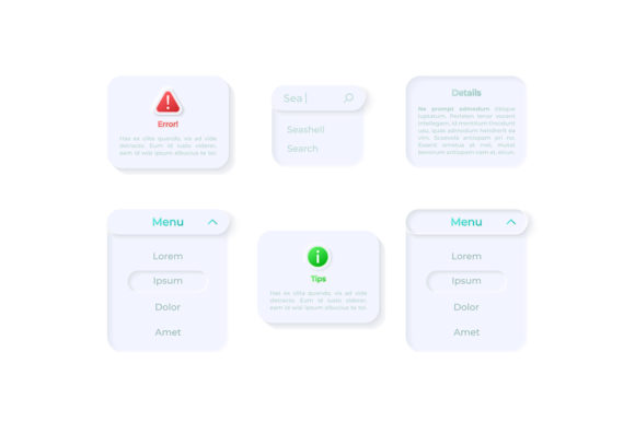Info Panels UI Elements Kit for Graphics and UX/UI Kits