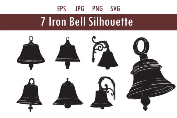 Iron Bell Silhouette Bundle: Graphics and Decorative Elements