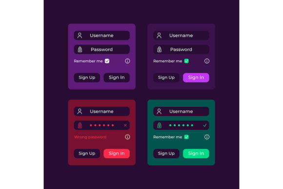 Login Fields UI Elements Kit: Graphics for Ux And Ui Kits