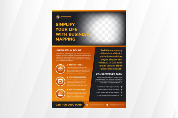 Mapping Business Orange Black Vertical Graphics and Print Templates