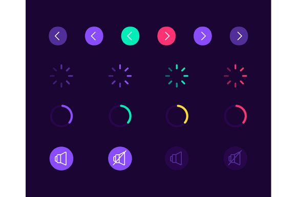 Music Loading UI Elements Kit: Graphics for UX and UI Kits