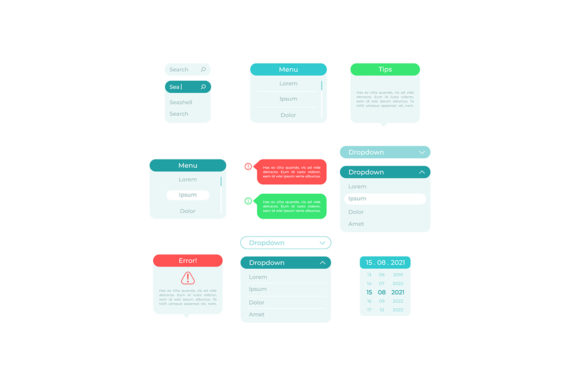 Panels UI Elements Kit: Graphics for UX and UI Kits