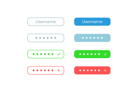 Password Input UI Elements Kit: Graphics for Ux And Ui Kits