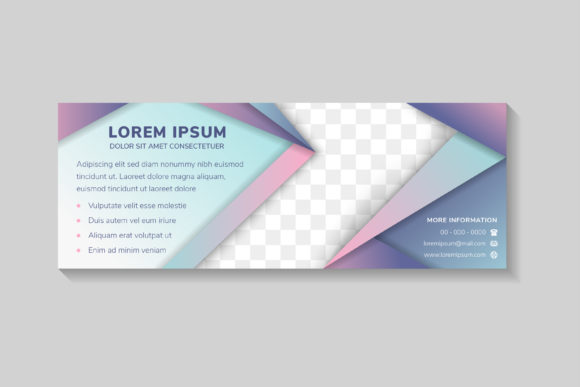 Purple Blue Pink Arrow Horizontal Banner Graphics