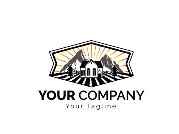 Real Estate Logo Illustration Vector: Graphics for Web Templates