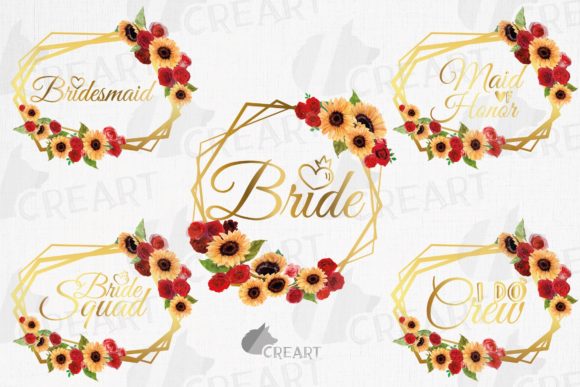 Sunflower Bridal Shower Hen Party Frames