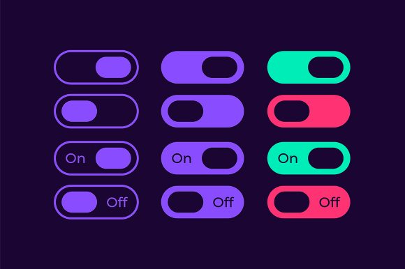 Switch Sliders for Media UI Elements Kit: Graphics & UX/UI Kits